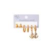 Set de Aretes de Acero Inoxidable, Tres Pares en una Tarjeta, Aretes de Botón de Alta Calidad con Forma de Frijol que se Pueden Usar en la Ducha, No se Desvanecen para Mujeres