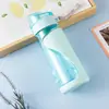 Taza de viaje para exteriores, botella de agua deportiva de gran capacidad, vaso de plástico portátil para estudiantes de verano con cordón