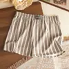 Pantalones cortos de verano transpirables para hombre, de rayas, corte holgado, talla grande, versátiles y cómodos, tipo bóxer
