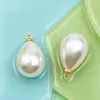 Branco K/Kc Dourado com Tampa Pendente Pérola Alta Imitação Pingentes de Pérola Redondos e em Forma de Gota Acessórios para Joias DIY de Roupas Pulseira