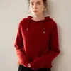 Nuevo Estilo de Principios de Otoño Sudadera con Capucha Simple para Mujer, Color Sólido, Tejido de Canalé, Jersey de Cachemir Holgado y Adelgazante para Abrigo