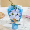 Mini Ramo Día de la Madre 7 Rosas de Hielo Azul Congelado Ramo de Jabón Flores Secas Gestapa para Regalo de Novia y Esposa