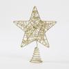 Decoración navideña tridimensional de hierro hueco árbol superior estrella decoración del árbol de Navidad accesorios decoración árbol de Navidad colgante de Navidad