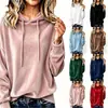 Otoño/Invierno 2026 Transfronterizo Europeo y Americano Amazon Nuevo Sudadera con Capucha y Cordón Terciopelo Coreano Color Sólido Manga Larga Top para Mujer