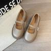 Sapatos Mary Jane de Couro Pequenos Sapatos Femininos Baixos 2025 Novos Sandálias de Vestido de Verão Mocassins Estilo Francês Suave
