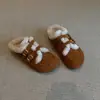 Zapatos Cálidos de Algodón y Lana con Forro Polar y Punta Redonda Estilo Retro 2026 Nuevo Estilo de Invierno Cómodos con Suela Gruesa para Ponerse Fácilmente Zapatos Birkenstock para Mujer