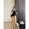 Pantalones de Lino Estilo Old Money para Mujer Pantalones de Pierna Ancha Verano Delgados Cortos Rectos Casuales Pantalones de Abuelita para Mujer
