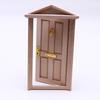 Casa de muñecas Doolhouse, puerta de aguja abierta de madera maciza, muebles en miniatura, modelo de puerta y ventana en miniatura, accesorios