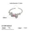 Anillo Dorado Blanco Chapado en Cobre, Lujo Accesible de Nicho, Anillo de Zirconia Colorida Incrustada de Gama Alta, Anillo Abierto Exquisito y Hermoso