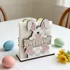 Porta Servilletas de Madera con Conejo de Pascua Transfronterizo para Mesa de Comedor en Casa, Adorno Creativo de Almacenamiento, Estante de Almacenamiento de Servilletas de Alta Estética