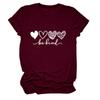 Amazon ebay Estación independiente europea y americana temperamento moda casual damas sean amables cuatro corazones cuello redondo manga corta camiseta