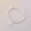 Pulsera Simple de Plata Rota Estilo Japonés para Mujer Diseño de Nicho Sentido Cascabel Plata Rota Dos Lujo Ligero Estilo de Alta Gama Joyería de Mano Combinable
