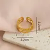 Anel de Moda Personalizado Mais Vendido no Exterior Design Simples de Aço Inoxidável Dourado Anel de Linha Trançada Aberta