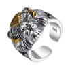 Anillo de cabeza de tigre de plata tailandesa retro personalidad dominante para hombre elegante hip hop moderno Anillo de boca abierta para hombre entrega de una sola pieza