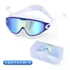 Gafas de Natación de Alta Definición con Marco Grande Impermeables y Antivaho para Adultos, Tapones para los Oídos de Una Pieza, Gafas de Natación Galvanizadas Unisex, Venta al por Mayor