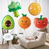 Balões de Frutas de 18 polegadas Flutuando no Ar Hélio Decoração de Aniversário Infantil Melancia Morango Abacaxi Milho Balões de Filme de Alumínio
