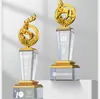 Trofeos de Cristal Creativos Personalizados para Reuniones Anuales de Empresa, Premios al Empleado Destacado, Premios de Competiciones Deportivas, Souvenirs con Grabado