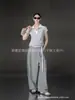 Camiseta de Manga Corta con Cuello Polo Estilo Francés, Solapa en V, Hombro Derecho, Sencilla, Corte Ajustado, Top Corto 2025, Primavera y Verano