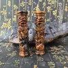 Montaña Dragón y Tigre Enviado Madera de Azufaifo Rayada Pilar de Dragón Madera Maciza Tallada Adornos de Mano Pequeños Adornos Artesanías Finamente Talladas para Atraer Riqueza