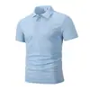 Camiseta Polo de Doble Talla Asiática y Europea de Manga Corta de Verano Delgada Moda Color Sólido Cuello Camisero Ropa de Trabajo Casual 10 Colores