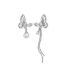 Encantadores Pendientes de Borla de Zircón Mariposa con Perla Diseño Asimétrico Pendientes de Moda Lujo Ligero Pendientes de Gama Alta