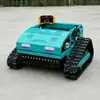 En stock 750 cortacésped tipo oruga con motor de cuatro tiempos, trituradora de césped de cuchilla plana controlada remotamente para viñedos