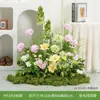 Arreglo de Flores Artificiales y Plantas Verdes HY-DS3 para Decoración de Fondo de Boda, Flor de Mesa, Decoración de Mesa de Comedor, Decoración de Flores Falsas de Lujo Ligero