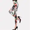 Novas Leggings Femininas de Seda de Leite Lixada Tamanho Grande Elásticas Estampadas Multicoloridas Calças Femininas com Cintura Elástica
