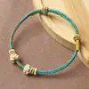 Pulsera tejida a mano con cuentas de transferencia, Cuerda de ocho hilos semiacabada en oro usable de 2.5 mm Flor de durazno, Mismo estilo para hombres y mujeres