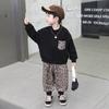 Conjunto de Outono Estiloso Streetwear para Meninos 2025 Nova Moda Roupas para Menino Pequeno Conjunto de Duas Peças Tendência para Bebês e Crianças Primavera e Outono