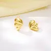 Pendientes Minimalistas de Moda Transfronterizos Europeos y Americanos de Tres Pétalos y Gota de Agua Pendientes de Ala de Mariposa Dorados de Moda para Mujer Joyería