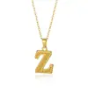 Collar de Acero Inoxidable con Baño de Oro de 18 Quilates, Color Dorado Imitación, Letra Inglesa 26, Estilo Metálico Elegante, Popular Transfronterizo, Joyería de Moda