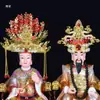 Estatua Divina de Anciana Negra Hu Sanyei Taonai Corona de Fénix Abuela de Taishan Niangniang Guanyin Estatua de Buda Tocado Corona de Cabeza Sombrero