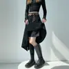 Falda Retro de Ante para Mujer, Nuevo Estilo Otoño e Invierno, Cintura Alta, Falda Asimétrica de Corte A, Falda de Paraguas