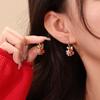 Pendientes del Año del Dragón, diseño de nicho, pendientes de la fortuna de alta gama, hebilla de oreja roja para mujer, nuevos pendientes de estilo chino de estilo nacional.