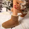 Popular Bota de Neve Patchwork de Pelúcia Europeia e Americana com Forro Espesso de Pelúcia, Resistente ao Frio, Casual para o Dia a Dia, Fornecimento Transfronteiriço Botas Femininas CN