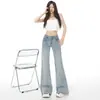 Novedad Otoño/Invierno 2026 Jeans de Tiro Bajo con Microbota y Terciopelo Interior para Mujer Adelgazantes Favorecedores Ocultan Imperfecciones de Moda Versátiles Pantalones de Campana