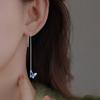 Selección de Arte Pendientes Pequeños y Lindos de Alas de Insecto Cadena para la Oreja para Mujer Diseño con Sentido del Estilo Circonita Azul Blanco Mariposa Línea para la Oreja