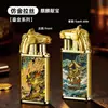 Encendedor Creativo Dorado del Año del Caballo Doble Llama, A Prueba de Viento, Cámara de Gas Visible, Encendido por Brazo Basculante, Regalo para Novio, Alto Valor Estético