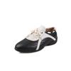 Zapatos Deportivos Casuales para Mujer 2025 Otoño, con Bloques de Color de Ante de Oveja Cosido, Tacón Medio, Cordones, Piel Genuina