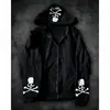 Sudadera con capucha Estilo Callejero Americano Moda Oscura Estampado de Calaveras Casual Versátil Holgada Chaqueta Cardigan con Cremallera para Mujer