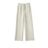 Outono e inverno novas calças de cintura alta dape cashmere femininas de malha de perna larga soltas emagrecimento casual all-match calças retas