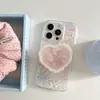 Funda de Teléfono Magnética para Gato con Forma de Corazón para Animales Pequeños Rosa y Morado 17Promax Adecuada para 18Pro Doble Capa 16Pro15