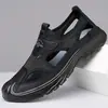 Sandalias Antideslizantes Old Beijing para Verano, Zapatos Cerrados de Malla Transpirables para Conducir, Zuecos Huecos Versátiles Casuales para Exteriores para Personas de Mediana Edad