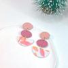 Pendientes de Arcilla Blanda de Nuevo Color Block Estilo Coreano, Pendientes de Botón Elegantes de Nicho con un Toque de Lujo, Pendientes Largos de Arcilla Pintada para Mujer, Estilo Ins