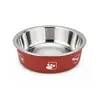 Comedero para Mascotas de Doble Capa de Acero Inoxidable y Plástico Transfronterizo, Plato para Gatos Estampado, Plato Antideslizante para Perros, Utensilios de Comida de Doble Capa de Acero Inoxidable
