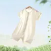 Macacão de Verão Fino para Bebê Romper de Manga Curta em Modal para Uso ao Ar Livre Roupas Respiráveis para Engatinhar Pijamas para Bebês e Crianças Pequenas