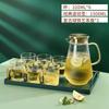 Botella de Agua Fresca con Patrón Vertical de Lujo Ligero, Vaso de Vidrio para Agua Fresca de Alta Temperatura para el Hogar, Botella de Agua Fresca de Gran Capacidad para la Sala de Estar, Juego de Vasos de Agua