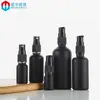 Suministro directo de fábrica elegante botella pulverizadora oscura de vidrio negro l botellas de emulsión Botella de perfume tónico 5-100ml