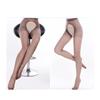 Medias sexis de verano para mujer, medias negras por encima de la rodilla, medias de una pieza con entrepierna abierta